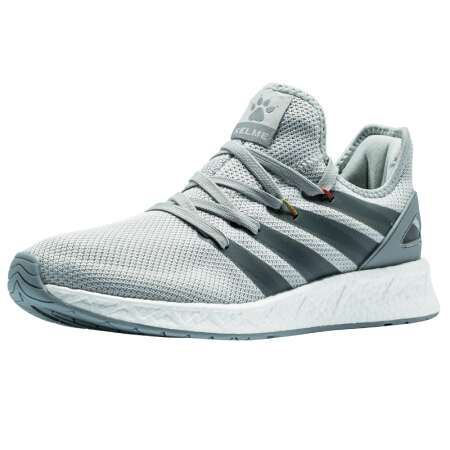 KELME/卡尔美男鞋运动鞋男夏季新款网面透气耐磨跑步鞋6681018 灰色 42.5