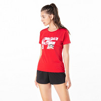 Paul Frank/大嘴猴运动t恤女速干透气修身健身显瘦跑步短袖上衣女 红色 S
