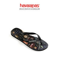 Havaianas哈唯纳Top Marvel 2020新(哈瓦那)漫威蜘蛛侠黑豹人字拖鞋男鞋 1069-墨黑色/印花 适合 45-46码