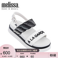 Melissa+A La Garconne春夏厚底合作款火焰纹凉鞋女32514 白色/黑色 5/36码