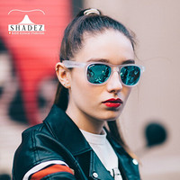 瑞士 SHADEZ 视得姿 时尚偏光太阳镜 墨镜 防晒墨镜 防紫外线 瑞士知名护眼品牌 VIP白框蓝色镜片SHZ209 成年人及儿童16岁以上