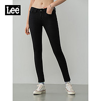 Lee商场同款20新款400版型贴身窄脚黑色女九分牛仔裤L124005TR93F