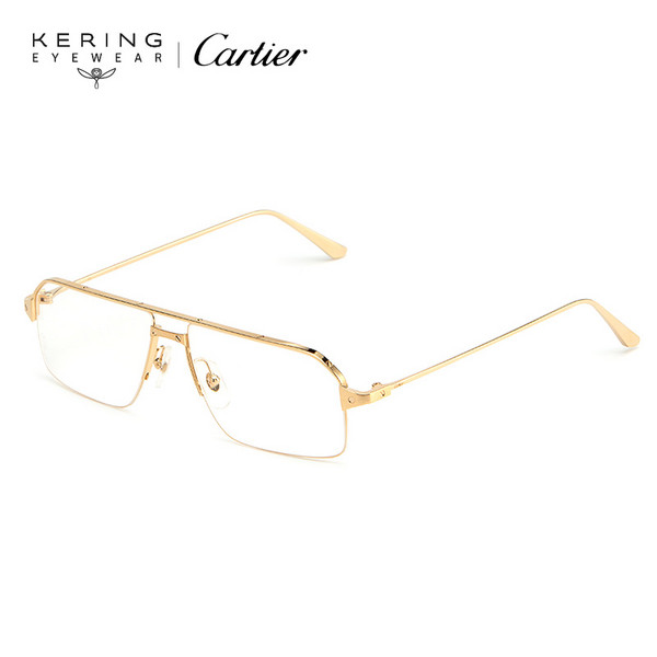 商品开云眼镜 卡地亚cartier 眼镜框男 金属 金色半框镜架ct0231o