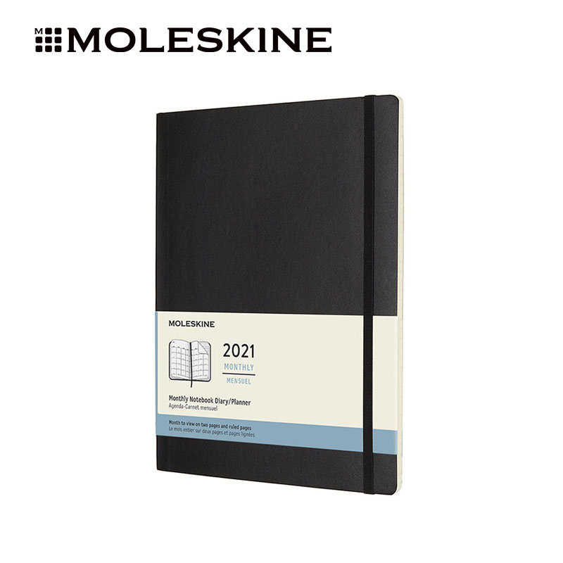 MOLESKINE 2021年12个月硬面软面月记本  口袋型/大型/加大型手账 笔记本