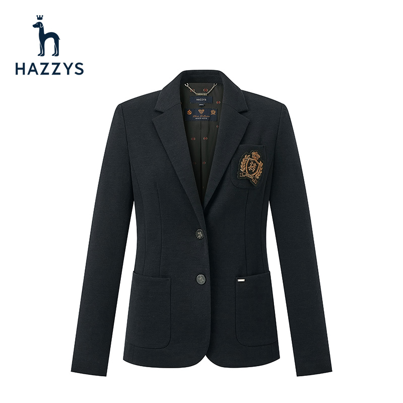 Hazzys哈吉斯2020新款商务单西女气质长袖西装女士修身西服外套