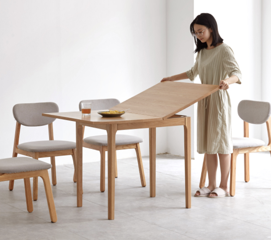yeswood 源氏木语 y28r06 全实木折叠餐桌 (60-120)*80*75cm