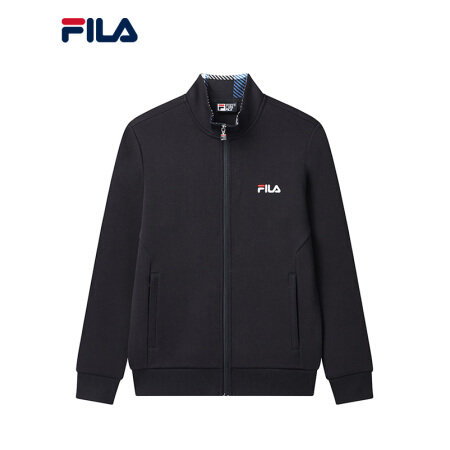 FILA 斐乐官方 男子针织外套潮流 2020休闲上衣简约拉链男装 11 传奇蓝-NV 170/92A/M