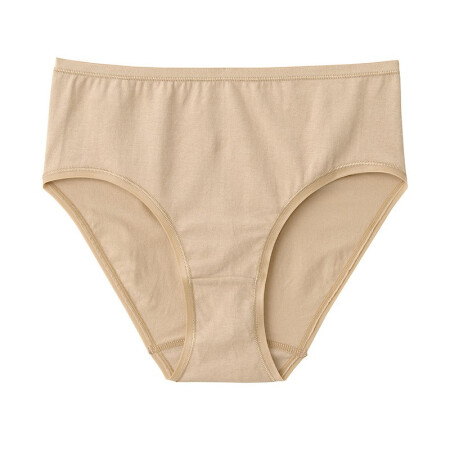 無印良品 MUJI 無印良品  女式 印度棉弹力天竺编织 高腰短裤 淡黄色 M