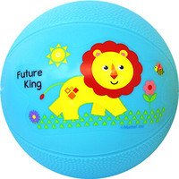 费雪(Fisher Price)儿童玩具球 宝宝健身运动球小皮球户外充气拍拍球小孩礼物狮子蓝色F6001-1