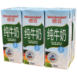 weidendorf德亚德国进口纯牛奶德亚weidendorf脱脂纯牛奶200ml12支