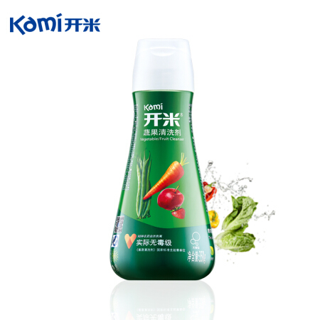 开米（kami）蔬果清洗剂浓缩去除农药果蔬专用洗洁精(无香型) 350g 瓶装