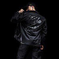 MSGD外套男 新款暗夜系列男子黑色机能风后背字母运动休闲风外套 隐黑印花(M\XL预售) M