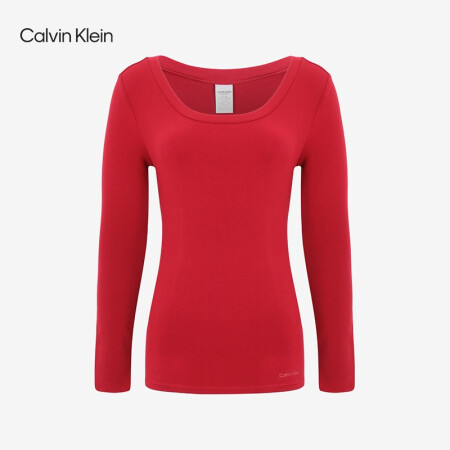 CK Underwear 2020秋冬款 女装大圆领休闲时尚保暖内衣 QS6517AD T3K-红色 XS
