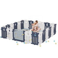 澳乐 婴儿围栏  儿童游戏围栏宝宝学步安全爬行垫防护游乐场室内外鲸鱼围栏 格里蓝系列20+2