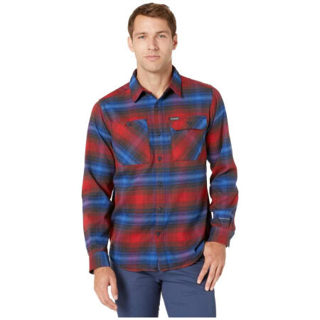 Columbia哥伦比亚男装透气法兰绒格子长袖衬衫9231564 Red Jasper Plaid 2XL