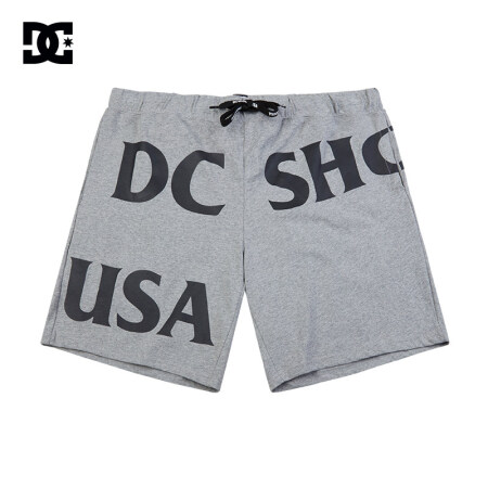 DCSHOES 2020春夏新款LOGO胶印系带男士休闲运动短裤GDYWS20104 灰夹色 S
