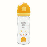 乐儿宝bobo畅吸新生儿婴幼儿宝宝玻璃奶瓶优晶瓶椭圆瓶身蘑菇盖防呛防胀肚奶瓶 二阶奶嘴 橙色260ml(IBP1733-O)