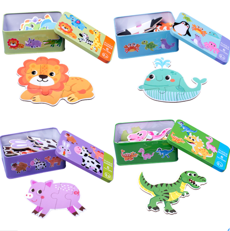 DALA 达拉 1-2岁宝宝益智积木 6合一木质大块拼图