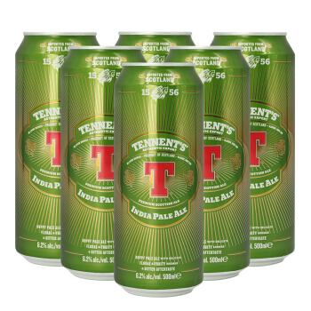 替牌（Tennent）IPA啤酒 英国进口T牌精酿啤酒 组合装500ml*6听装