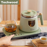 Techwood 煮茶器黑茶煮茶壶蒸汽多功能花茶养生壶玻璃自动电茶壶 微电脑保温款天狐GR-ZCD06