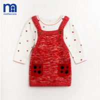 mothercare英国女婴裙子春夏新款幼童粉色背带连衣裙套装2件 红色/白色 66/40