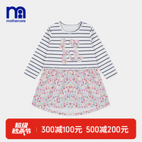 mothercare英国女童连衣裙宝宝衣服新款女童条纹碎花长袖连衣裙 女童套装 MC872QB675 MC872QB675 95cm(100/52)