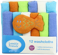 Luvable Friends 婴儿洗澡小方巾/口水巾 12条装