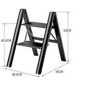 肯泰家用多功能折叠梯子加厚铝合金人字梯花架三步楼梯便携小梯凳