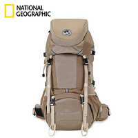 国家地理National Geographic登山包背包户外旅行包防泼水双肩包轻便徒步背包60L 卡其色