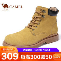 骆驼（CAMEL） 工装靴男高帮复古加绒英伦马丁靴 A942396544 土黄 39