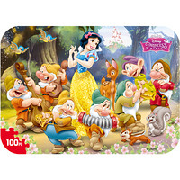 迪士尼(Disney)白雪公主100片铁盒木质拼图玩具 儿童拼图女孩礼物(古部拼图)11DF2424