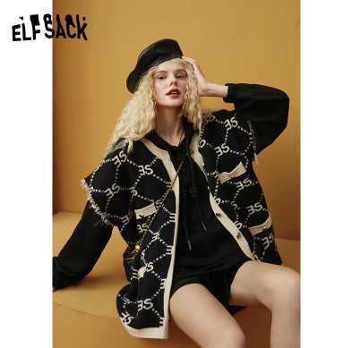 elf sack 妖精的口袋 10306015 女士小香风开衫毛衣