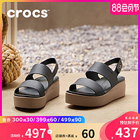 crocs 卡骆驰 杨幂同款 Crocs夏季卡骆驰布鲁克林厚底坡跟松糕鞋女凉鞋|206453