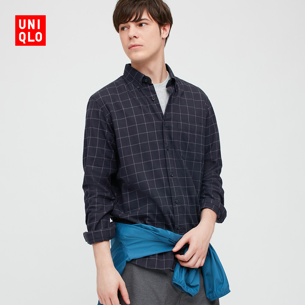 uniqlo 优衣库 431184 男装法兰绒格子衬衫