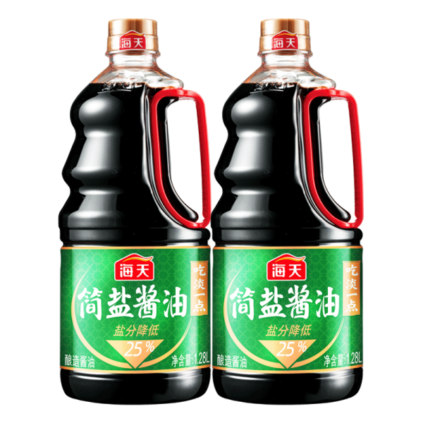 海天简盐酱油128l2瓶