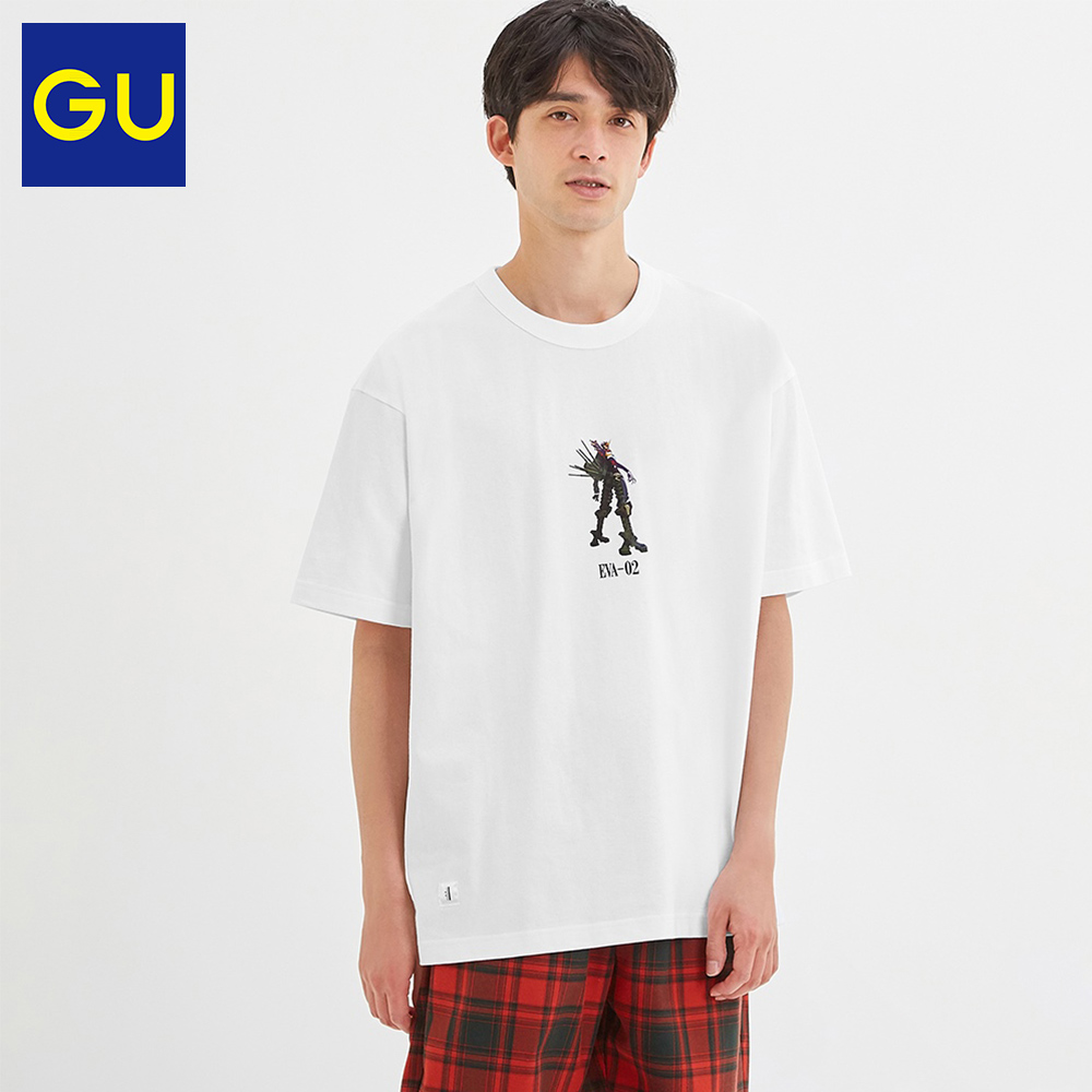 GU极优男装宽松T恤5分袖新世纪福音战士联名款2020新款纯棉323554