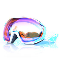 BASTO邦士度滑雪眼镜双层球面防雾镜片 超清晰大视野 防风防雾防冲击 滑雪镜 SG1313砂绿桔红REVO