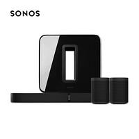 SONOS PLAYBASE+SUB+One SL×2 家庭影院音响 环绕音箱5.1声道 家庭影院 电视音箱套装 轻奢享受（黑色）