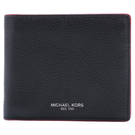 迈克·科尔斯（MICHAEL KORS） MK男包 COOPER系列牛皮革黑色钱包 36H9LCOF3L BLACK CRIMSON