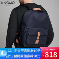 KNOMO男双肩包帆布背包大容量休闲商务笔记本15.6英寸电脑包Christowe男士潮流旅行包包 蓝色