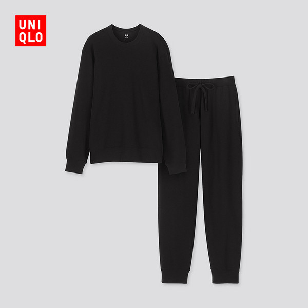 优衣库男装ultrastretch休闲套装长袖418475uniqlo185120xxxxl09黑色