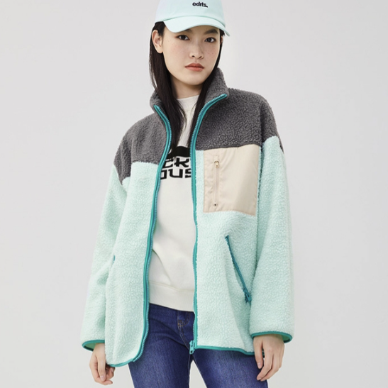 H&M 0915478 女装高领摇粒绒外套