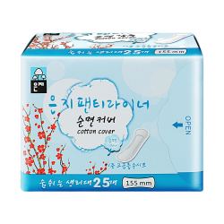 韩国进口恩芝卫生巾日用纯棉护垫155mm*25片量少用透气