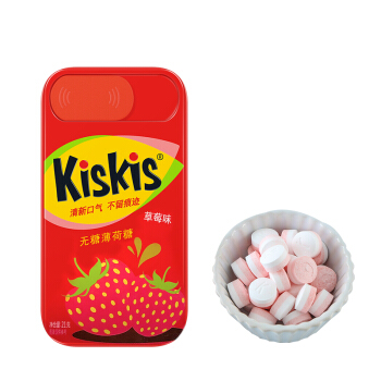 KisKis 酷滋 无糖薄荷糖网红休闲零食（草莓味）21g