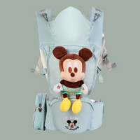 迪士尼婴儿背带前抱式前后两用抱娃神器宝宝坐多功能腰凳轻便四季 绿色米奇