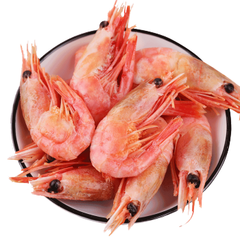 浓鲜时光 北极熊腹籽北极虾500g 冰虾熟冻北极甜虾海鲜水产 500g/袋