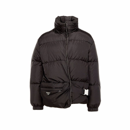 普拉达PRADA 女士黑色轻质再生尼龙羽绒外套 291546S192-1WQ9-F0002 40