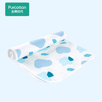 全棉时代（PurCotton）婴儿纱布隔尿垫 90cm×70cm 蓝湖泊,1条装/袋