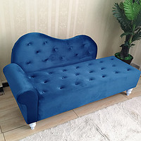 欧式贵妃椅 懒人卧室整装实木沙发小户型 宝蓝色 三人1.8m