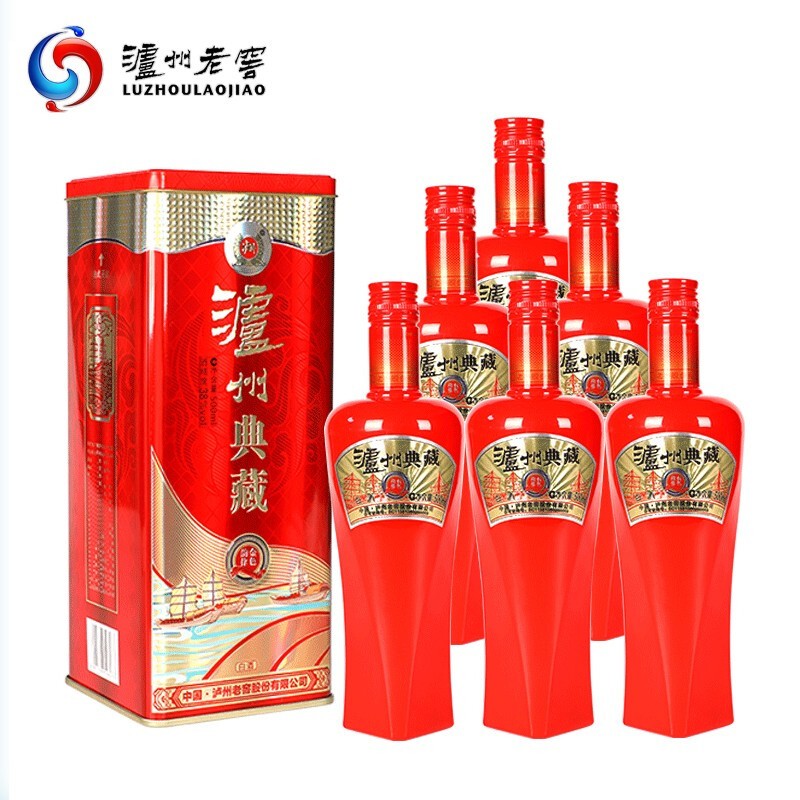 京东plus会员luzhoulaojiao泸州老窖金色韵律铁盒500ml6瓶